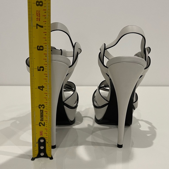 SAINT LAURENT WHITE TRIBUTE PLATFORM SANDALS SIZE 7.5 - Picture 17 of 17